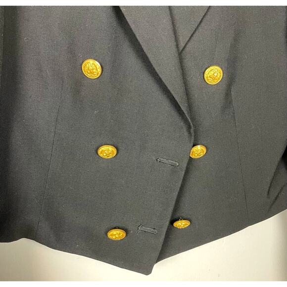 Black Blazer Gold Buttons & Detail Women Small to Medium - Picture 5 of 12